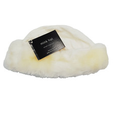 Minimink Girls Faux Fur Mink Winter Hat in Milk Colour Size S / M or 3 - 5 Years