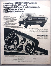 1969 Audi 100 LS Magazine Print Ad Ons Land Magazine Belgium Vintage
