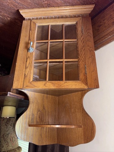Vintage oak curio corner - oak,