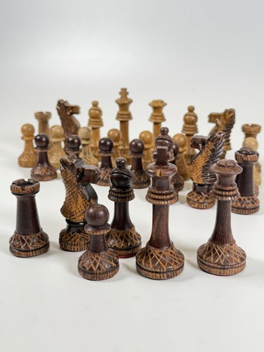 Vintage hand carved wooden - carved,