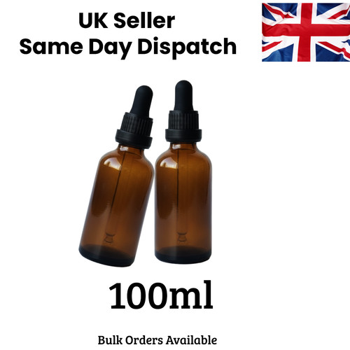 Amber glass dropper - glass,