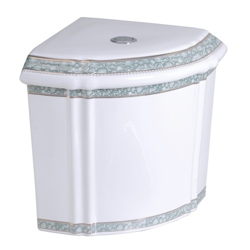 Corner toilet tank - toilet, green