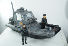 Vintage Action Force SAS Commando Custom Gun Boat & 2 Palitoy Action Figures