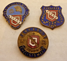 THREE 1940 VINTAGE BICYCLE CYCLING CLUB BADGE N. YORKS  S. DURHAM CYCLIST MEET
