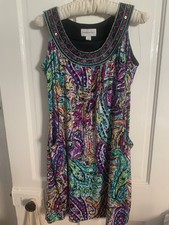 GORGEOUS  RONNI NICOLE SLEEVELESS BEADED TRIM DRESS SIZE 14 BNWOT 