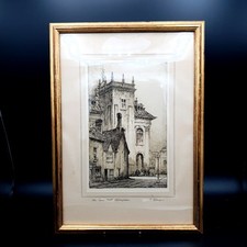 Vintage F. Robson Etching "The