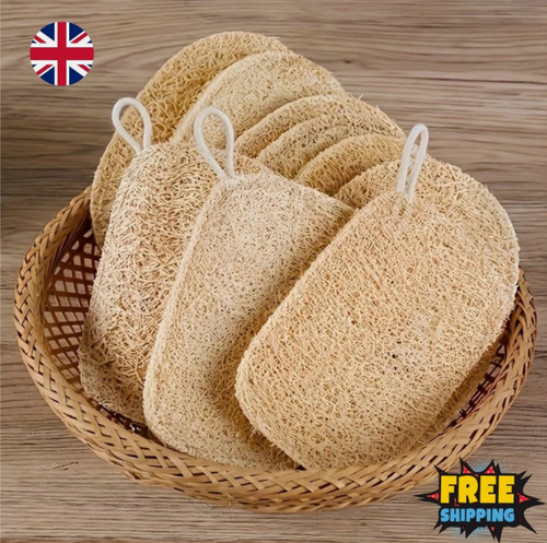 6pcs natural loofah sponges - natural,