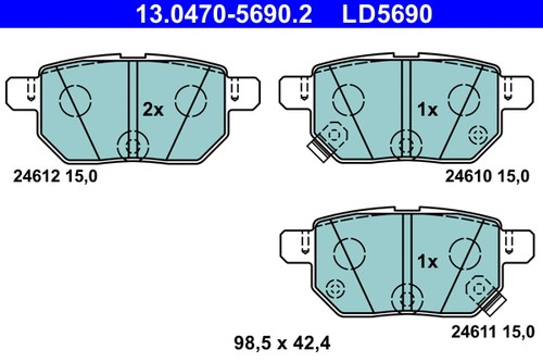 Rear brake pad set disc - brake,