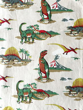 CATH KIDSTON Dino Multi DINOSAURS Cotton Duck Fabric Remnant 29" x 39.5"