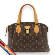 Louis Vuitton Monogram Rivoli PM Handbag Tote Bag PVC Canvas Brown 30x22x11cm