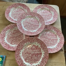 Set of 6 VTG Royal Tudor Ware Ironstone Plates 17th Century England  WN Mellor