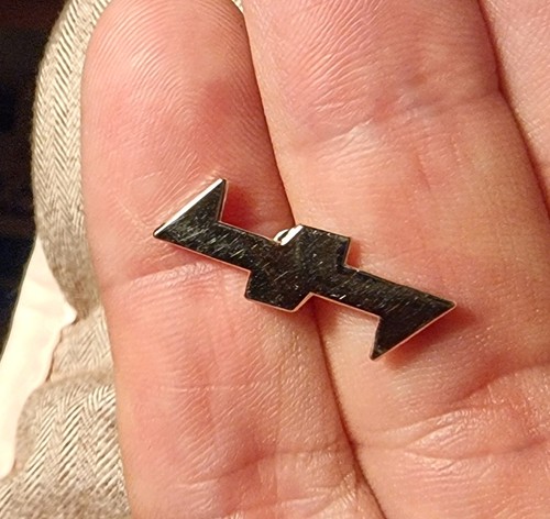 Chrome viking rune badge - chrome,