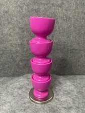 Zeal Melamine Pink Egg Cups Stack and Store Boiled Egg Holder.