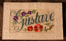 WWI Patriotic Embroidered Silk