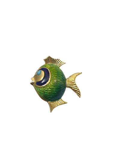 14k yellow gold enamel - enamel, fantail