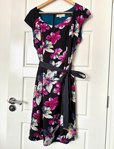 Pepperberry silk black floral - silk,