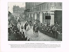 Royal Cavalcade Paddington Station Antique Print Queen Victoria's Funeral 1901