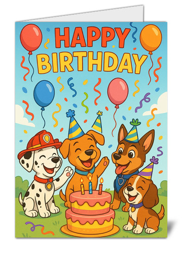 Paw patrol birthday card - paw,