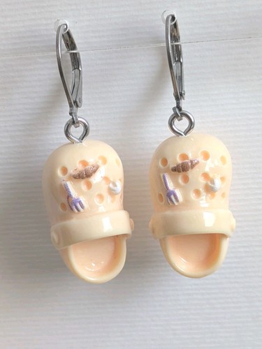 Peach croc style - shoe, earrings
