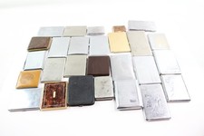 Antique Vintage Cigarette Case EPNS Tobacciana Collectables Flag Map Souvenir 