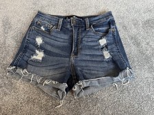 Hollister Blue Denim High Rise Shorts Size 0 W24