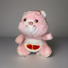Care Bears Vintage Love A Lot Bear Pink Soft Toy Plush 1980's 1984 Kenner 6”