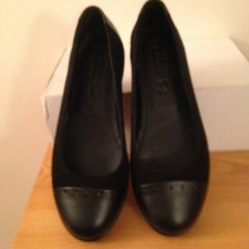 Hotter Black Leather Slip On Shoes Style "Angel" Size 4  EU 37 STD New Ex Con