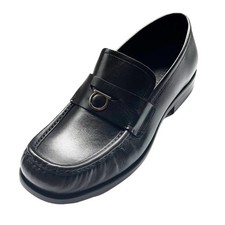 SPECIAL! Ferragamo Delmo 9.5 EE Penny Gancini Black Leather Dress Loafers Men's