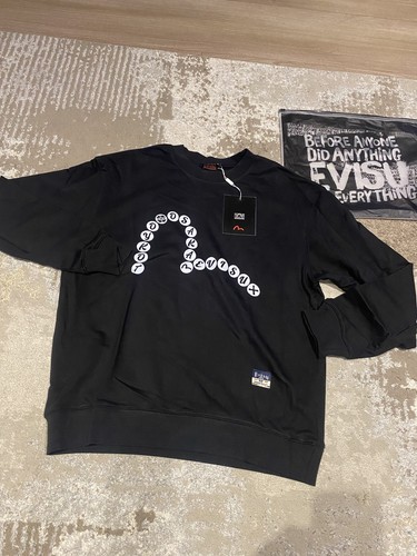 Evisu mens black sweatshirt - black,