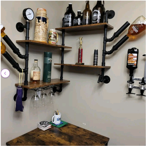 Wall mounted wine rack bar - mounted,