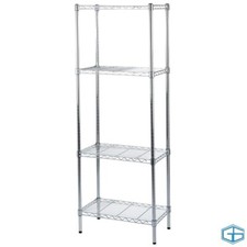 DRAPER CHROME PLATED 4 TIER STEEL SHELVING UNIT 600 350 1660MM STOCK NO: 55739