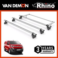 Citroen Dispatch Roof Rack Fits 2016+ 3x Bars + Roller Rhino Kammbar Fleet