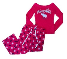 Y2K Abercrombie Holiday Moose Pj Set Womens Small EUC 2000s Vintage GRAIL