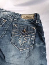 Rock Revival “Alivia” Slim Jeans Dark Wash Denim Blue - Size 27, UK8(Patched)