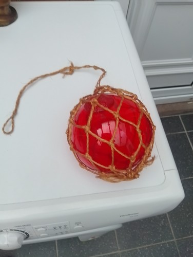 Vintage red glass fishing - red,