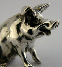 ITALIAN 800 SOLID SILVER PIG FARM ANIMAL FIGURE c1950s