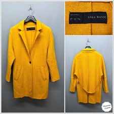 Zara Women's Mustard Yellow Belted Winter Coat Small