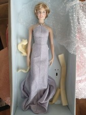 Franklin mint vinyl Diana Princess of Wales doll and dress. .