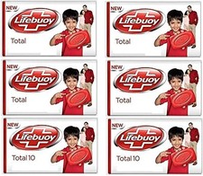 6 x Bars Of Lifebuoy Total Action Family Soap Bar Deep Cleansing Hand Body Soap