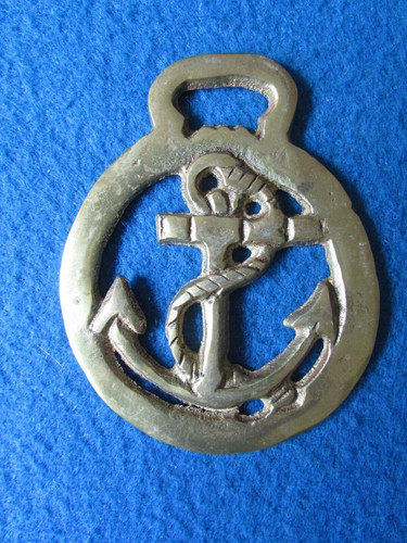 Vintage horse brass ship - brass,