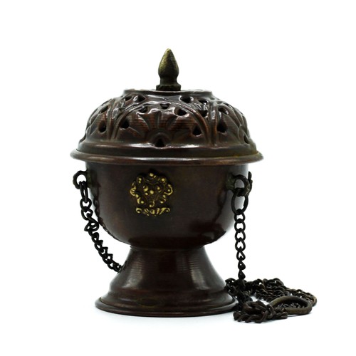 Copper tibetan incense burner - incense,