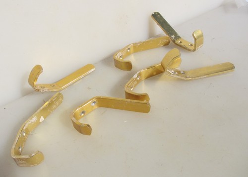 Vintage aluminium coat hooks - aluminium,
