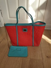 Dolce & Gabbana red and blue mesh tote beach bag Sicily Tote Bag