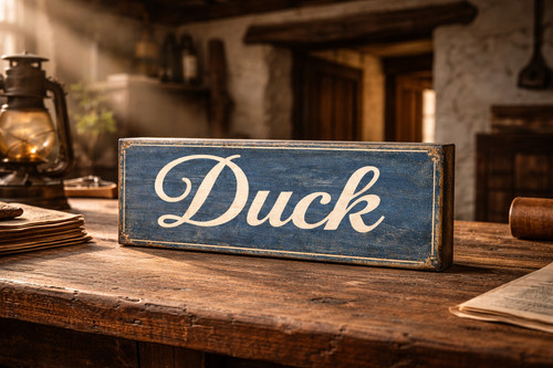 Duck sign vintage - style, low