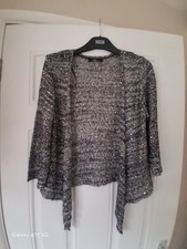 Bon marche Collection Size Small Black And Silver Sequin Long Sleeve Bolero Top