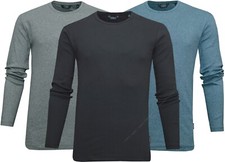 Mens Long Sleeve T-shirt Slim Fit 100% Cotton Plain Casual Top Ex Store S - 3XL