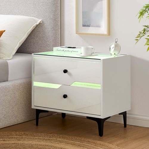 High gloss bedside table - high,