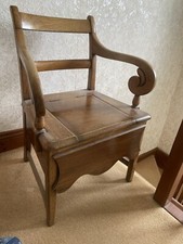 Oak 19th century commode armchair
