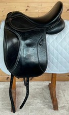 ASS / AVA All Saddle Solutions English Black Leather Dressage Saddle 17.5" M Fit