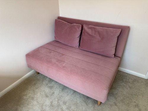 Pink velvet sofa bed - m&s,